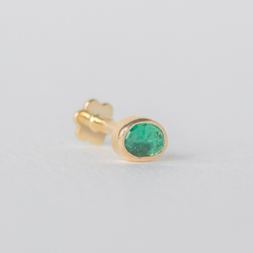 Emerald Flat Back Stud