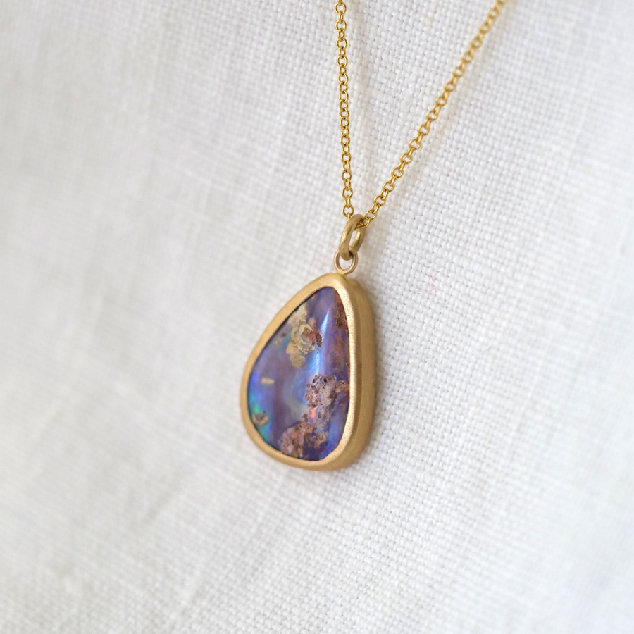 Large Tear Drop Australian Opal Necklace