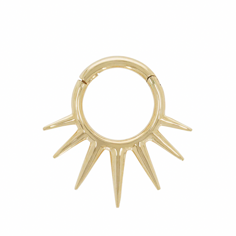 seamless round gold hoop with 7 spikes