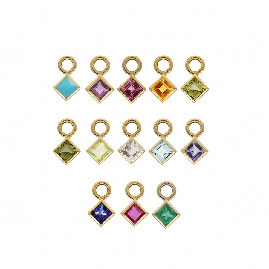 Set in a delicate 9ct yellow gold frame these charms are designed to fit most hoops- you simply slide it on