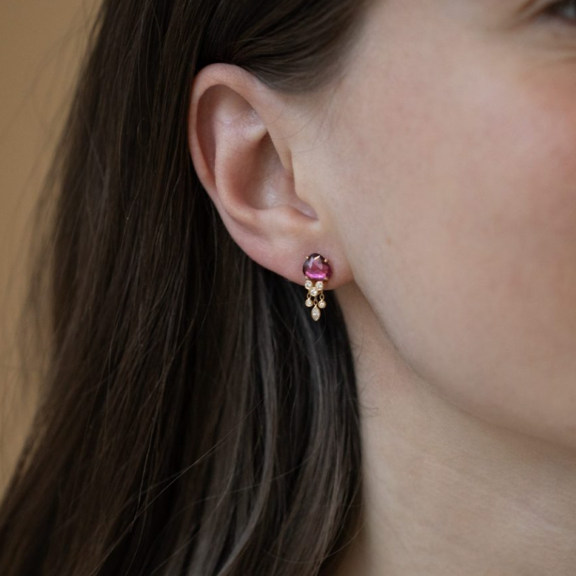 Jellyfish Tourmaline and Diamonds Earrings