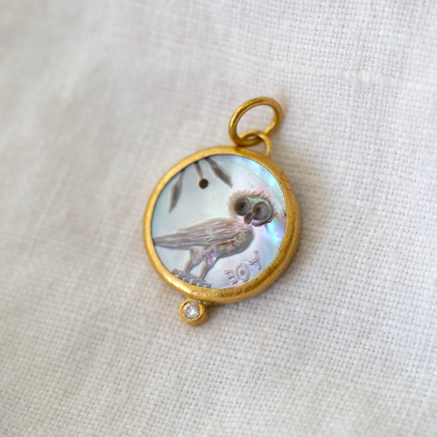 Mother of Pearl Owl Pendant