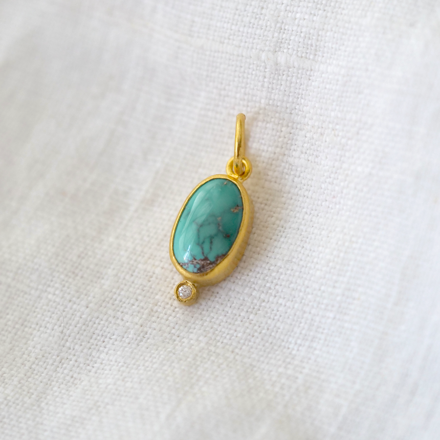 Turquoise Pendant with Diamond