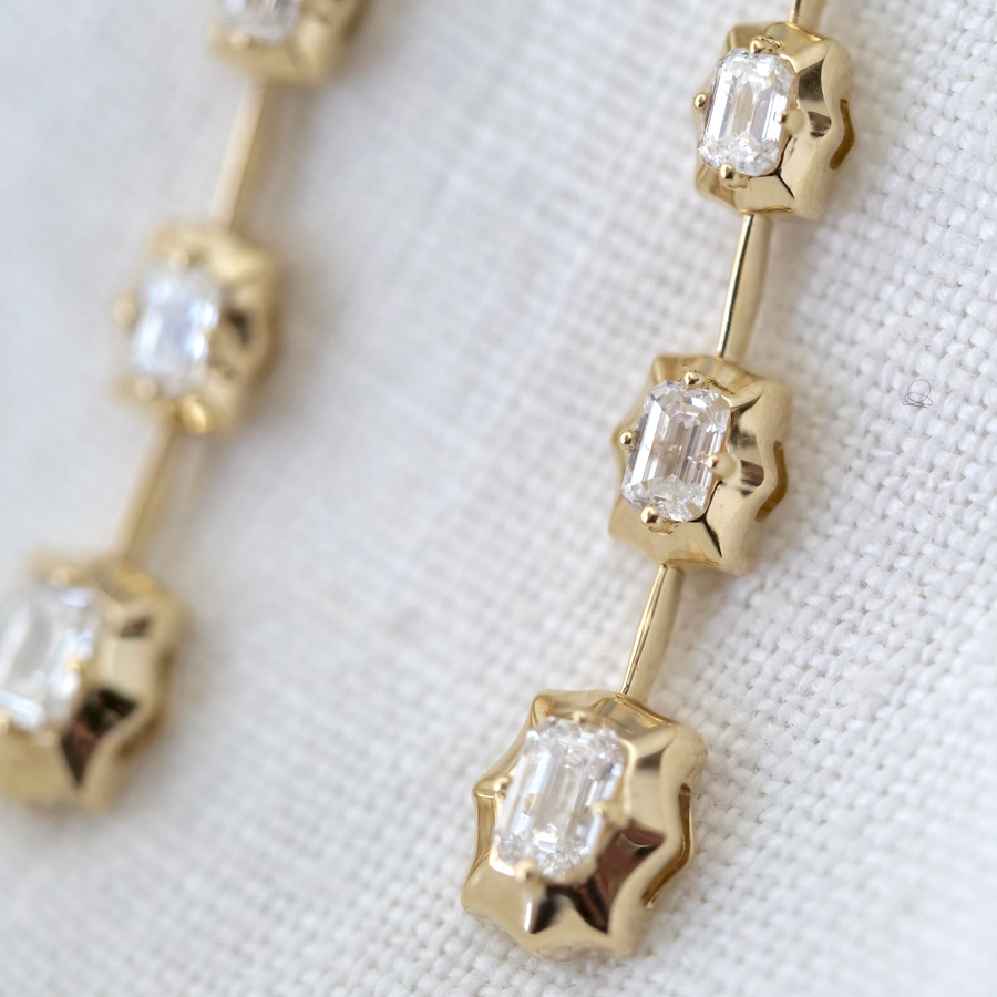 5 Diamond Drop Earrings