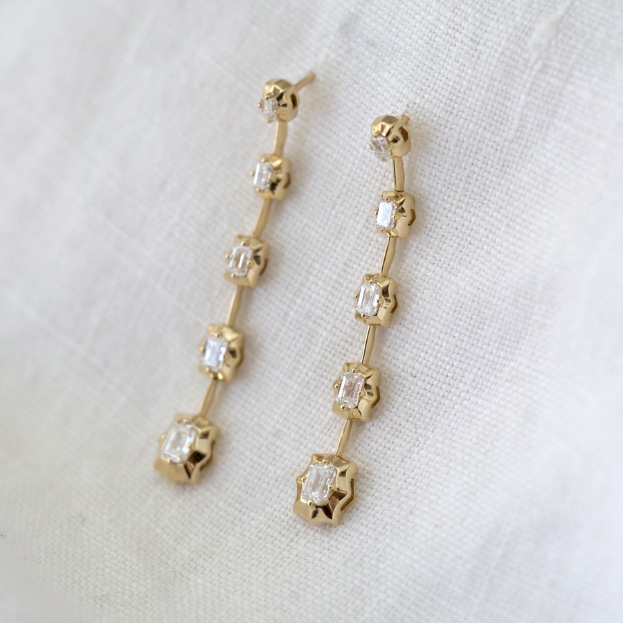 5 Diamond Drop Earrings