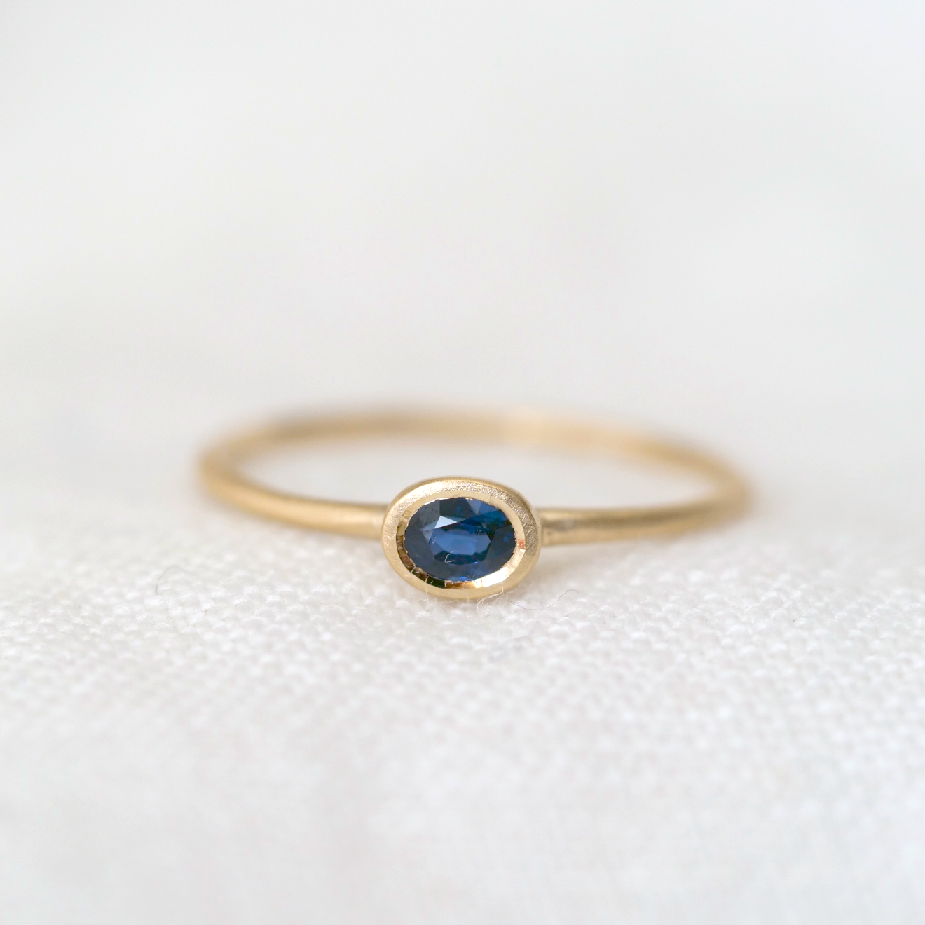 Oval Stacking Ring - Blue Sapphire | Marisa Mason Jewelry