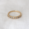 1 of 9: Nine deep blue Montana Sapphires, bezel set in a simple yellow gold band