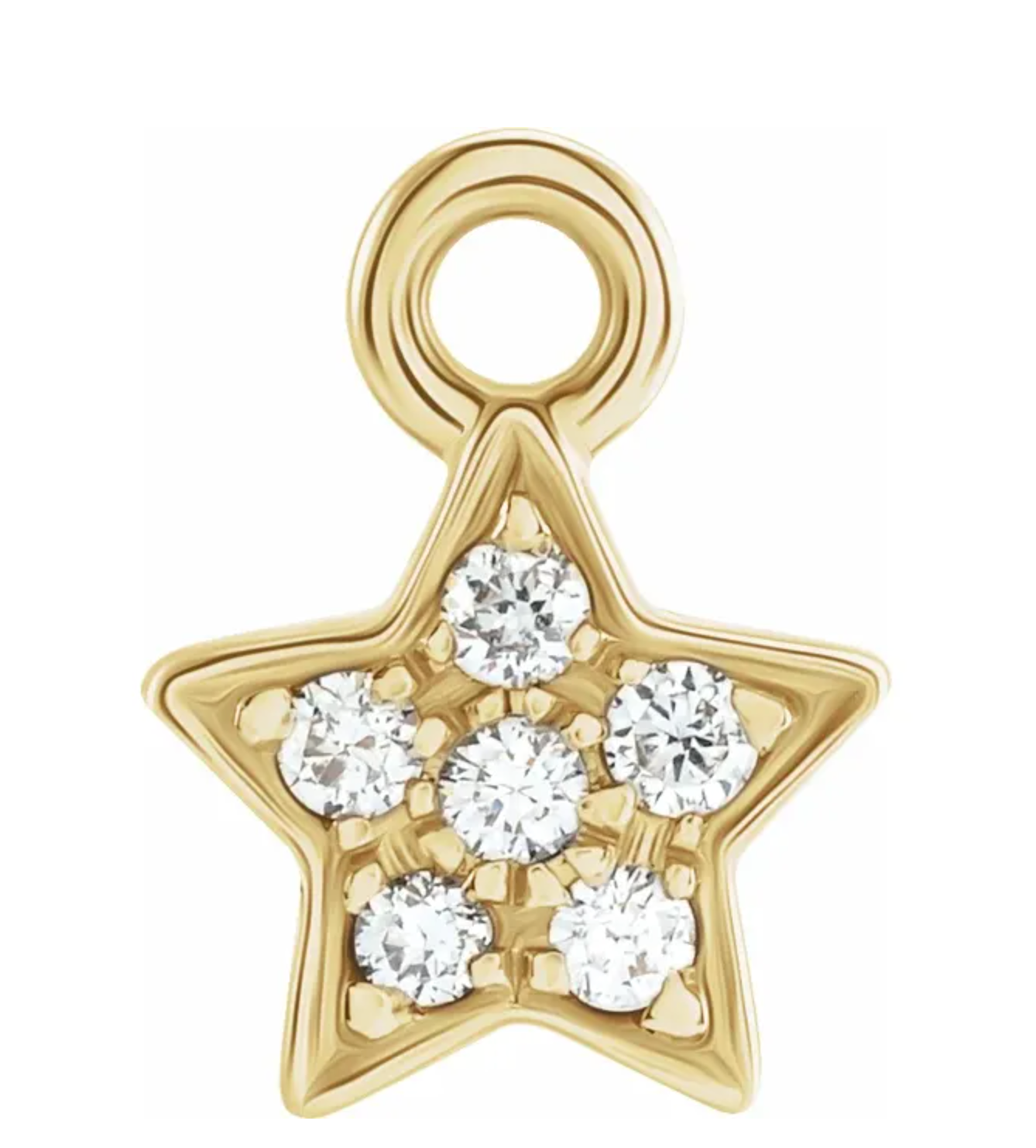 gold star charm with diamonds