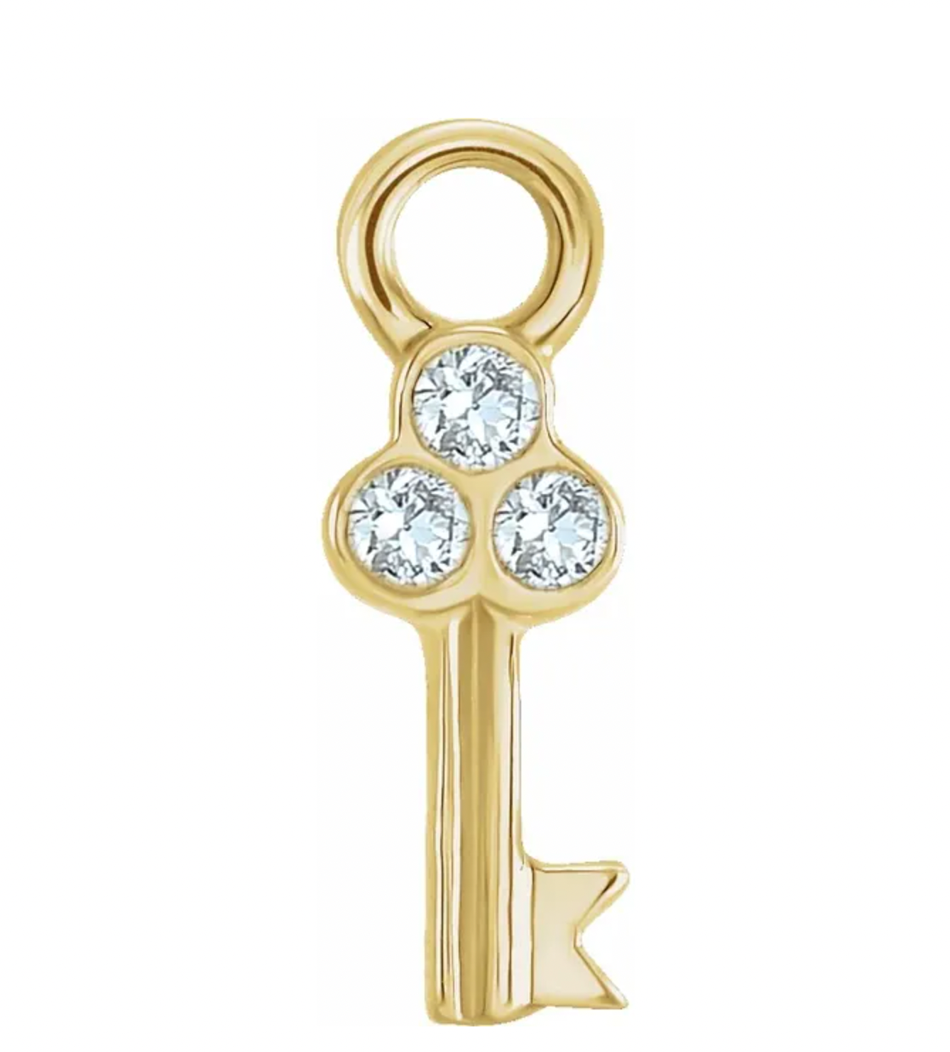 gold and diamond key charm