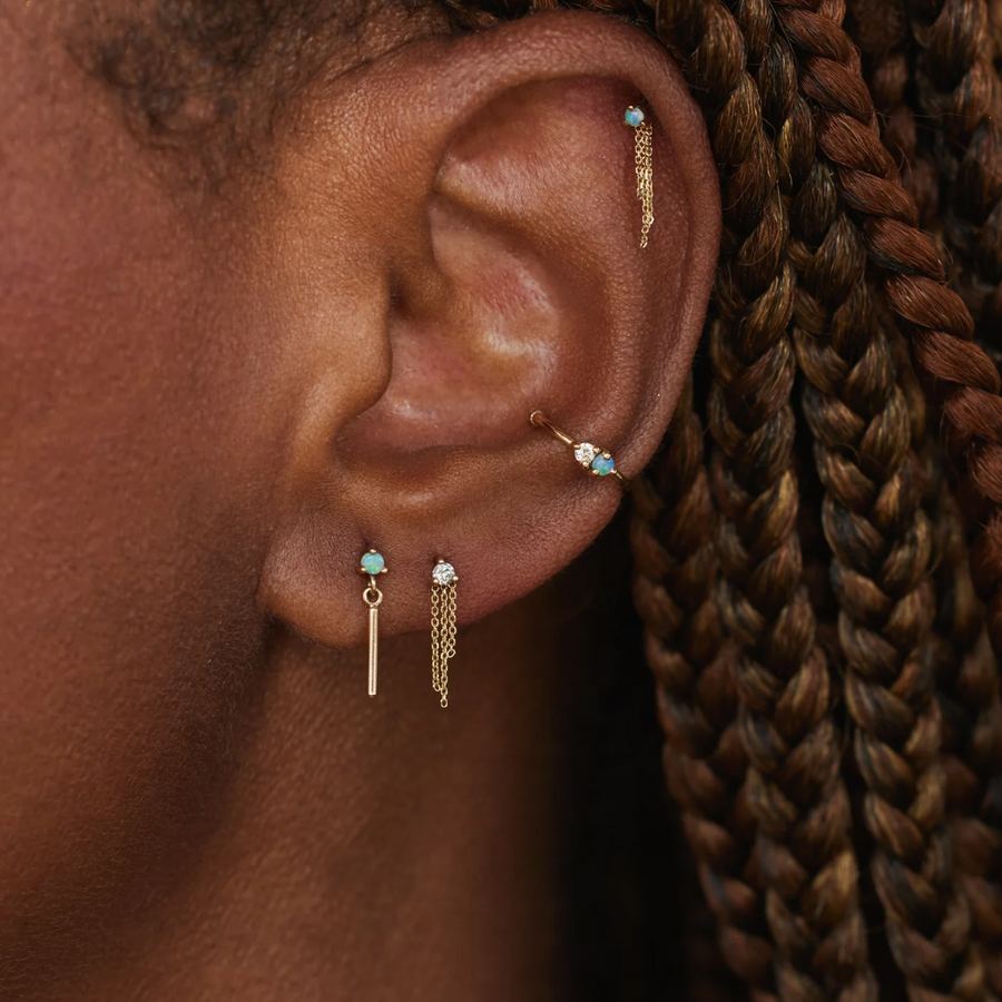 Opal Bar Link Earrings