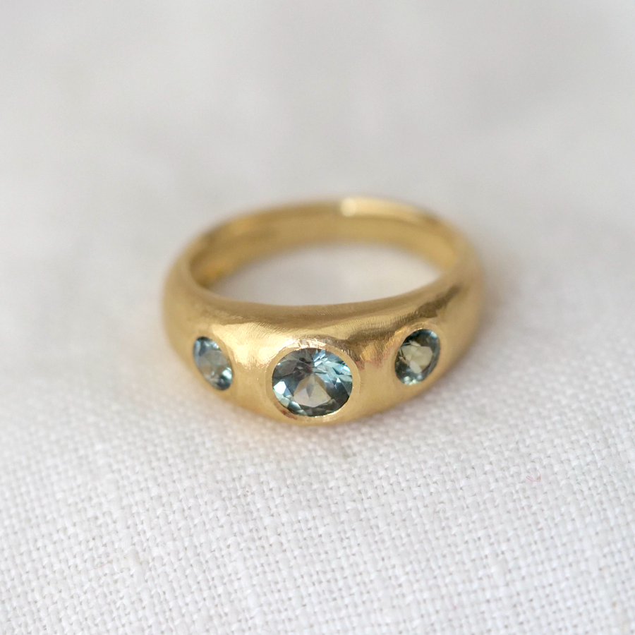 Anchor Ring - Blue-Green Sapphire