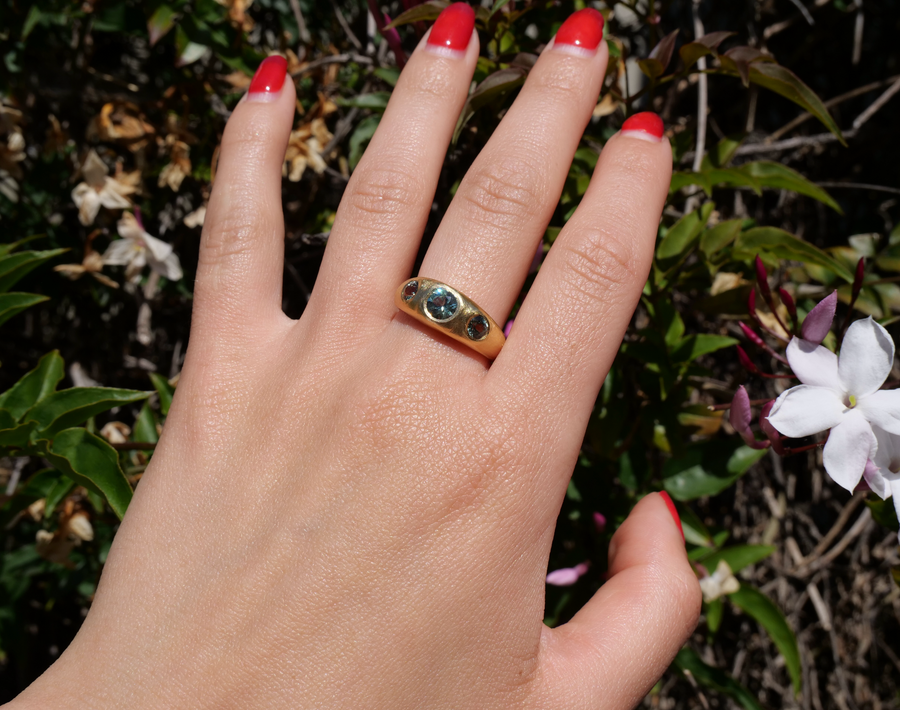 Anchor Ring - Blue-Green Sapphire
