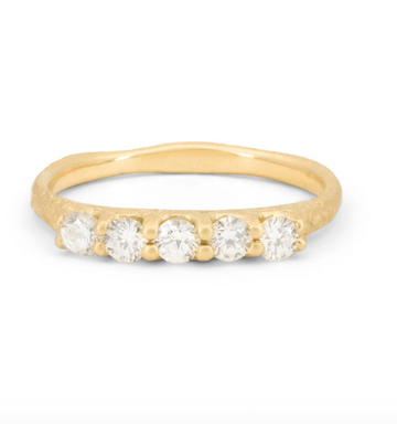Petite 5 Stone Grove Ring (Sand Texture)