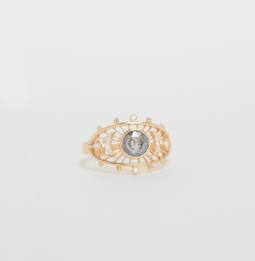 Rosecut Grey Diamond Moon Spire Ring- no. 35