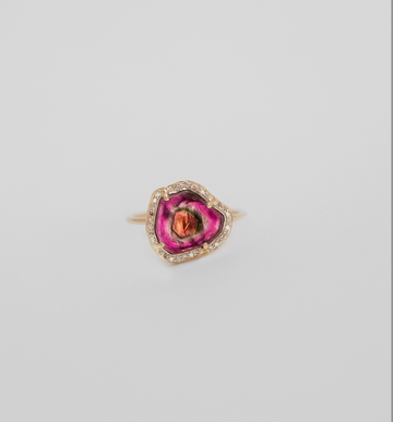 Watermelon tourmaline Stella Ring- no. 41
