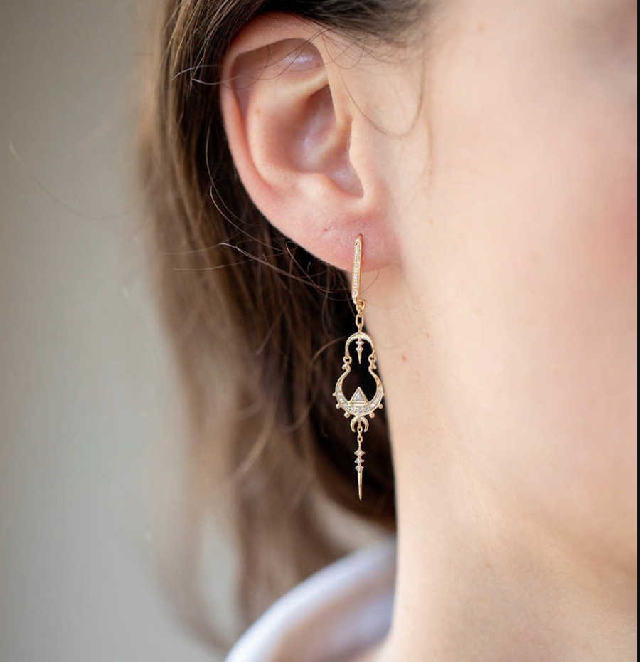 Triangle Diamonds Mandala Earrings - Pair - No. 71