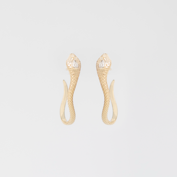 light yellow gold snakes with pear diamonds