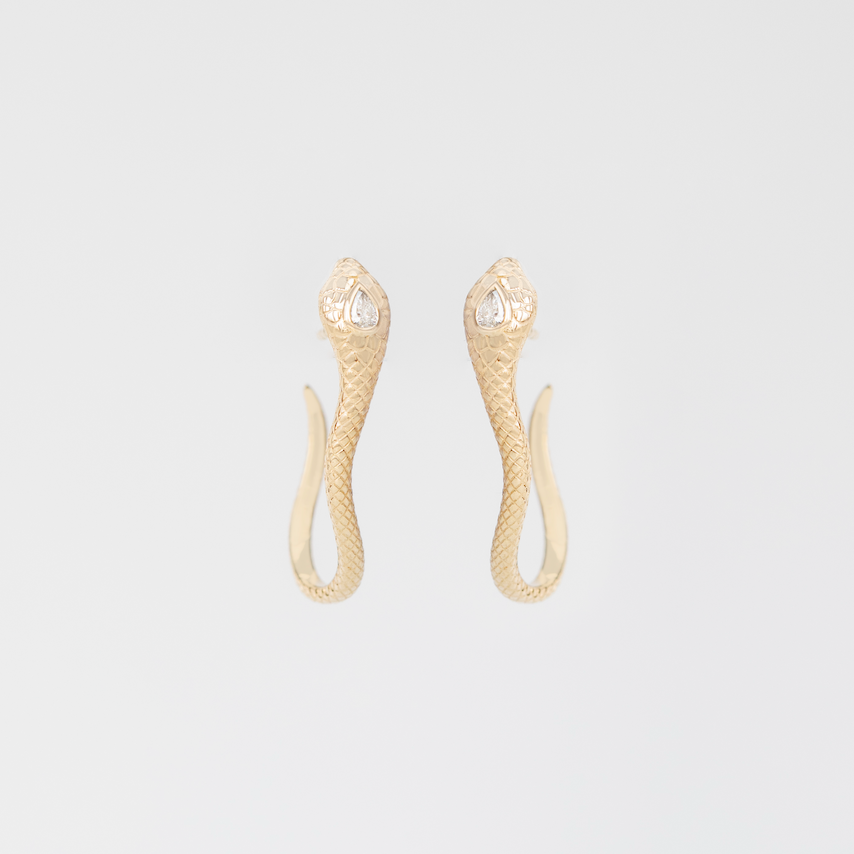 light yellow gold snakes with pear diamonds