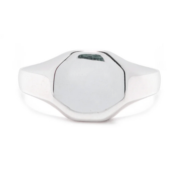 sterling silver octagonal signet ring