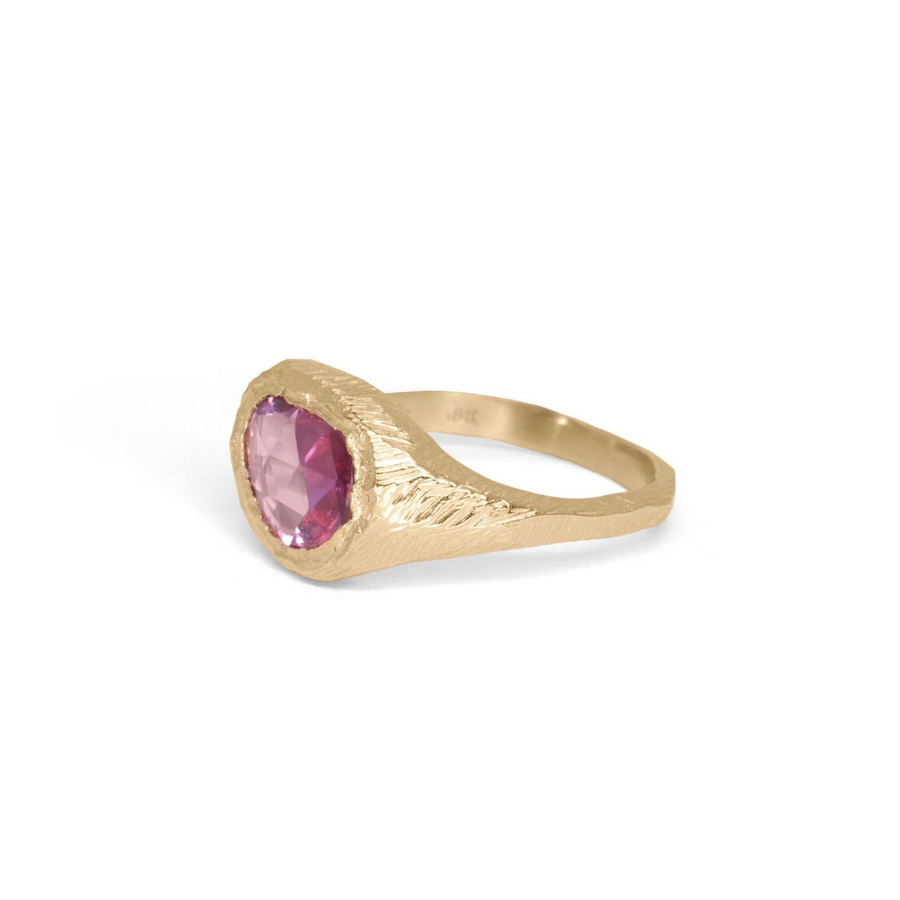 Signet Pink Sapphire Ring