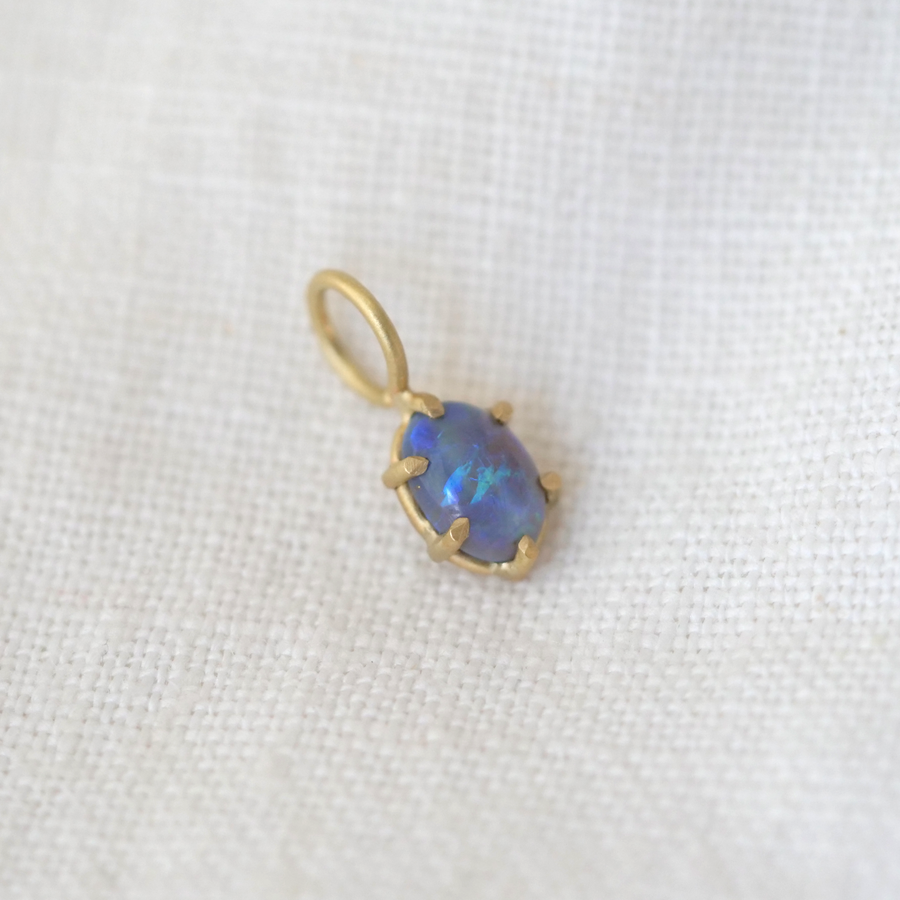 Petite Black Opal Basket Necklace