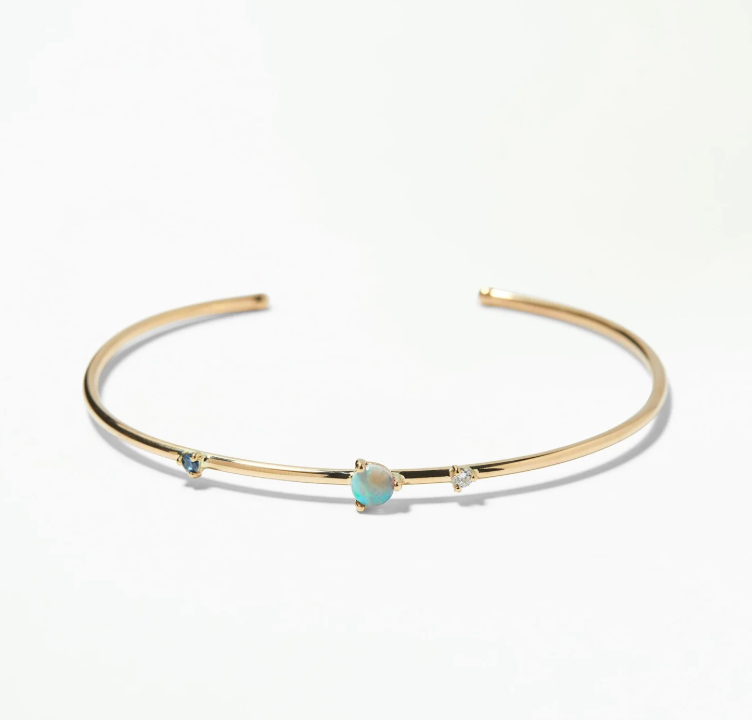 Three-stone Opal Cuff Bracelet