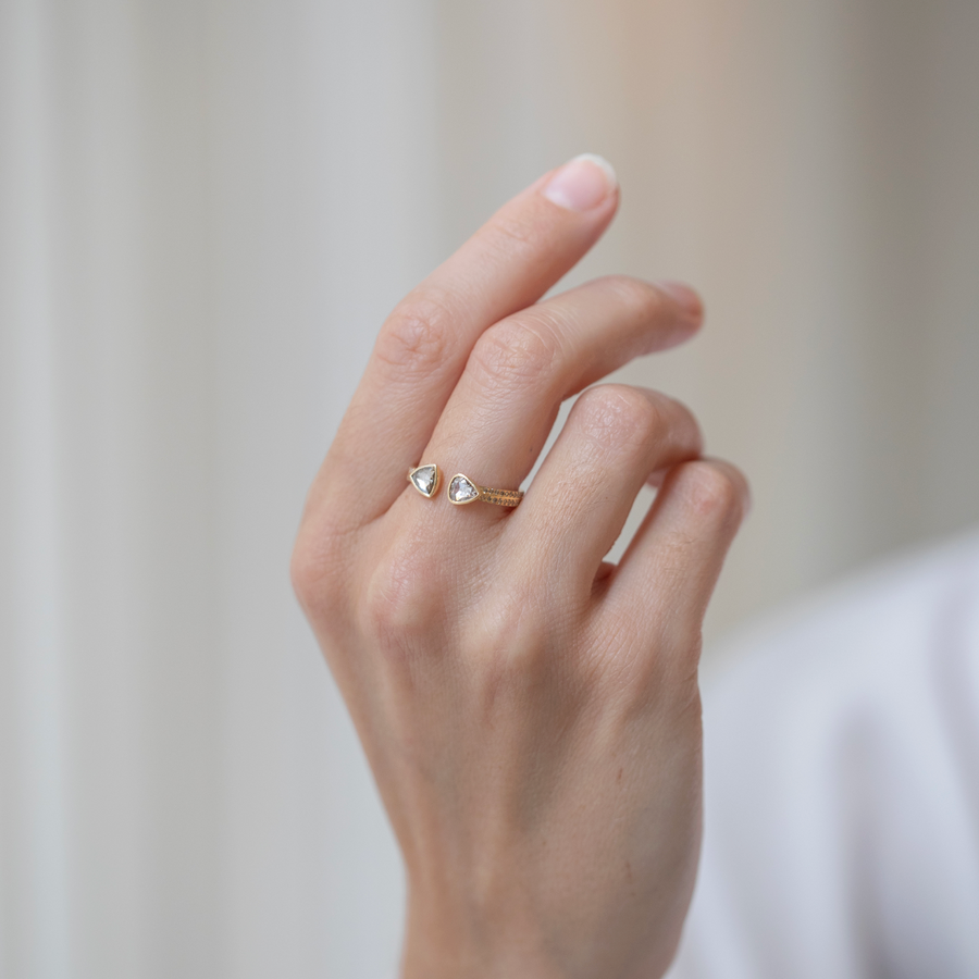 Champagne Diamonds Open Ring