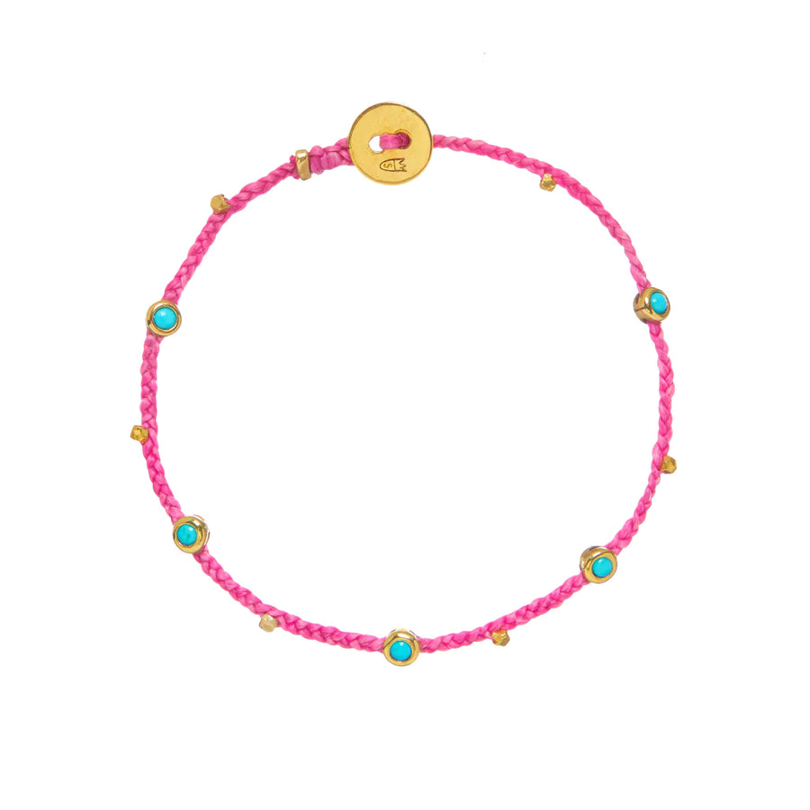 Bezel Charms Bracelet with Turquoise