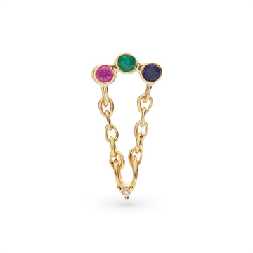 Trio Cluster Chain with Mixed Stones-OD Fine Earrings-Marisa Mason