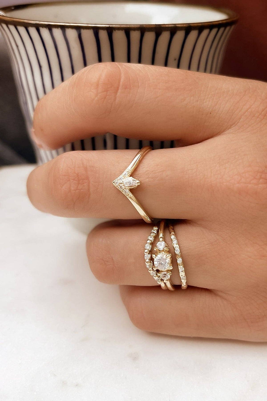 Textured Diamond Band