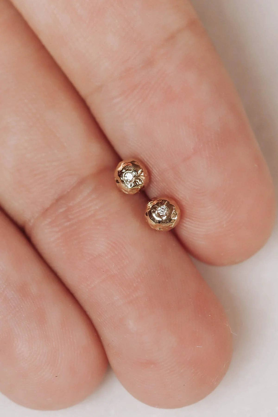 Diamond Pebble Earrings