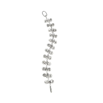 unusual silver chain bracelet, made up of silver bars pierced with smaller silver posts and balls