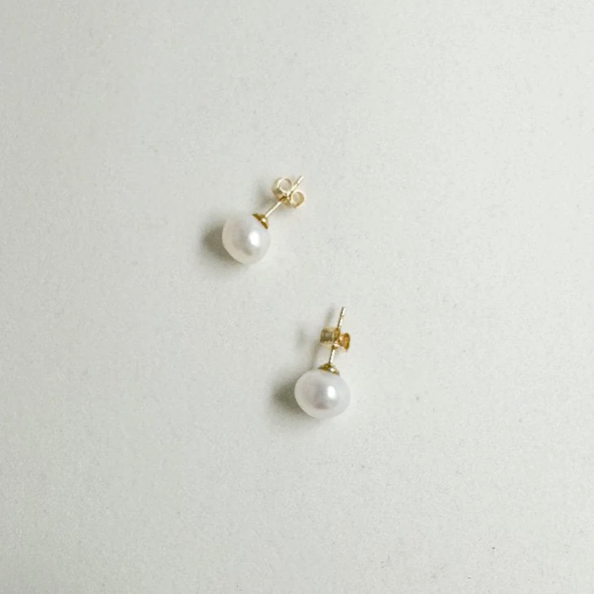 5mm natural shape pearls shine on 14-carat gold-filled posts