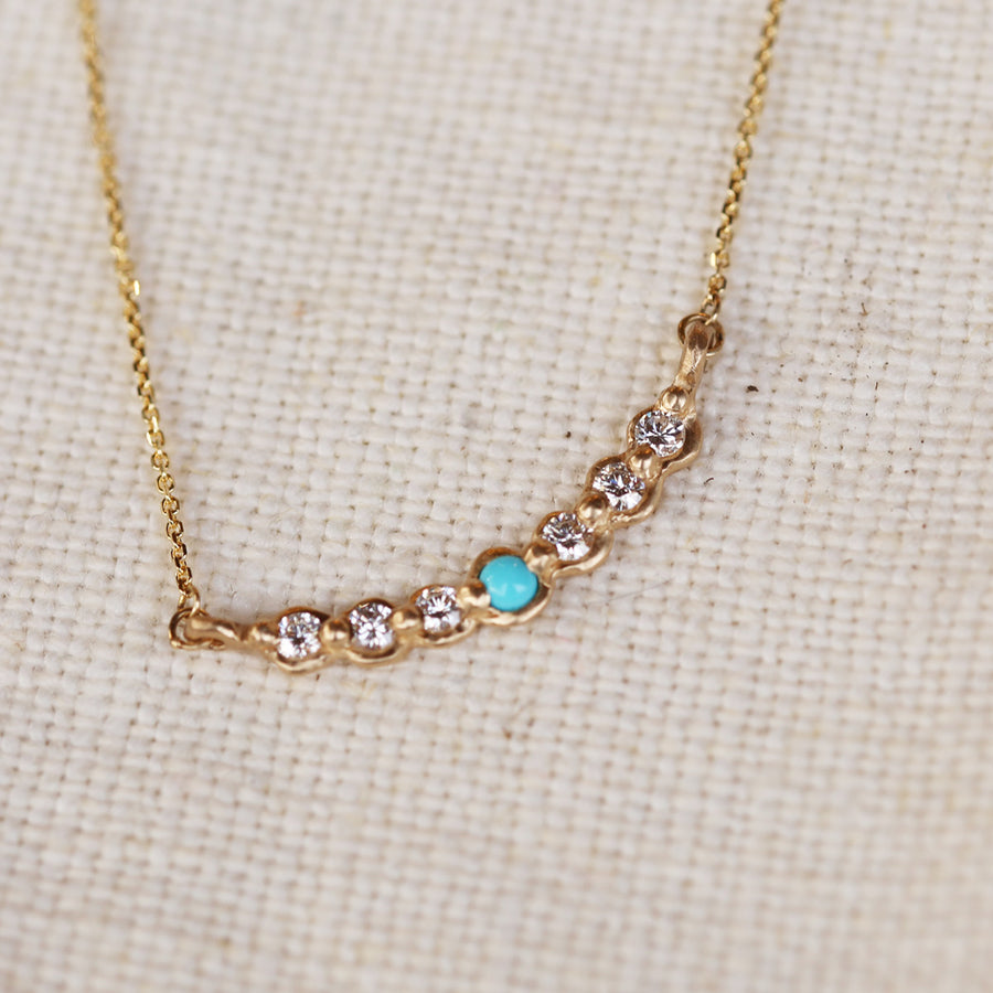 Skye Turquoise and Diamond Necklace-MM Fine Necklaces-Marisa Mason