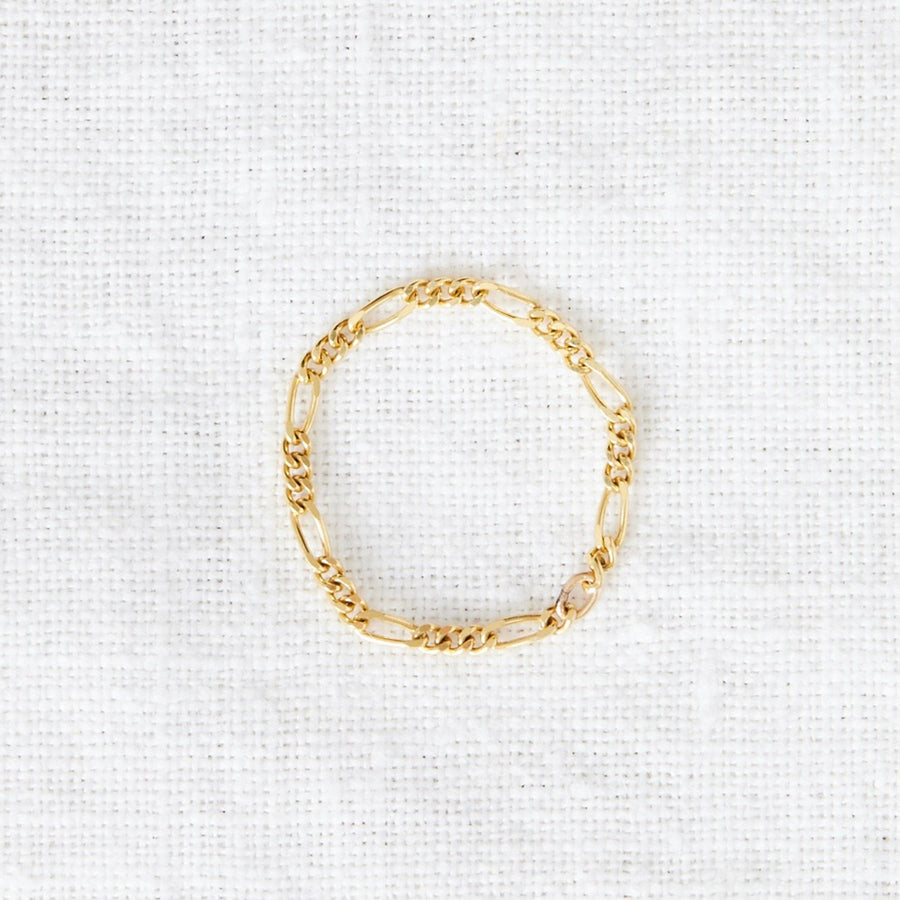 14K Figaro Chain Ring-Marisa Mason Jewelry-Marisa Mason Jewelry
