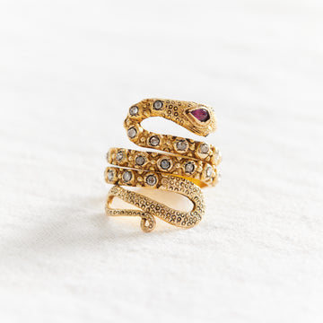 Cobra Ring Ruby Head-OD Fine Rings-Marisa Mason