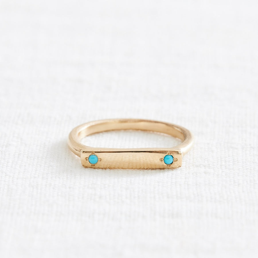 Double Turquoise Message Ring-Marisa Mason Jewelry-Marisa Mason Jewelry