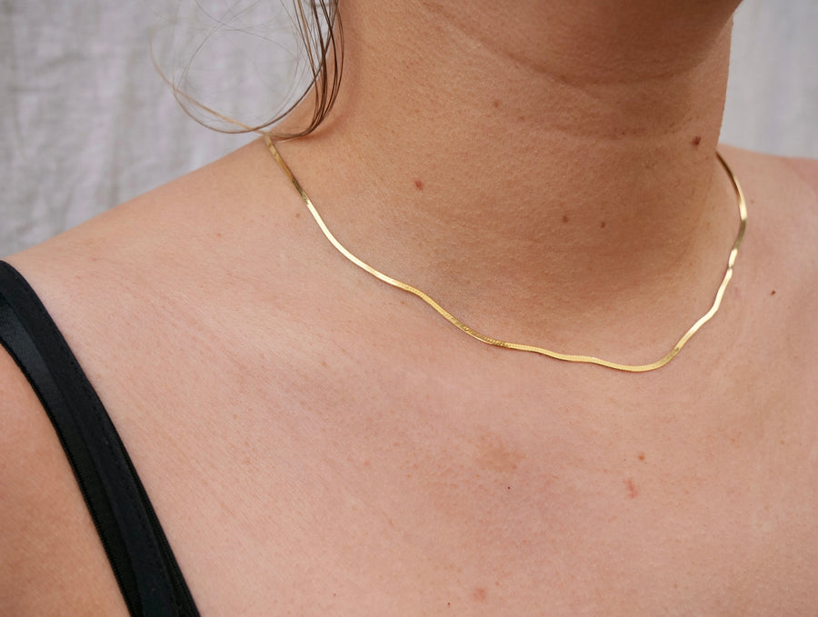Herringbone Petite-OD Fine Necklaces-Marisa Mason