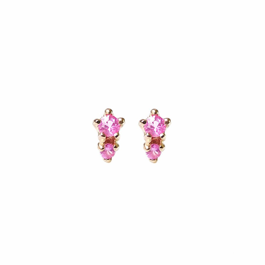 Two Pink Sapphire Studs-OD Fine Earrings-Marisa Mason