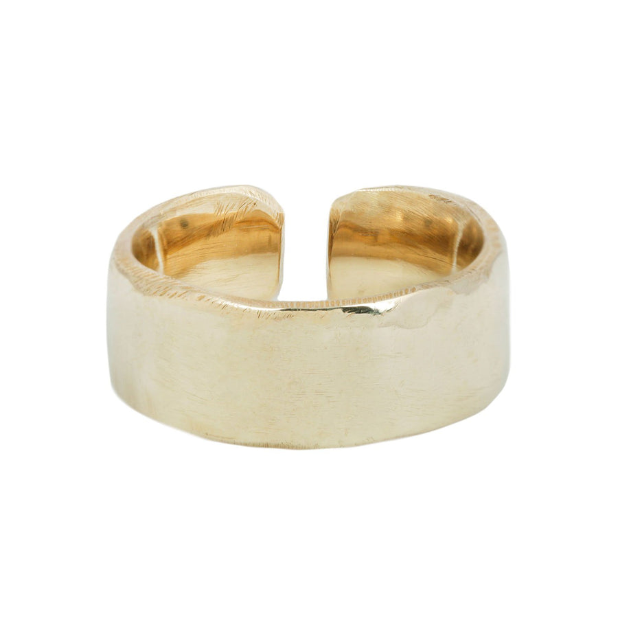 Wide band ring with subtle and slight natural texturing.  Opening allows the ring to be manipulated to be more open or closed for different sizing - Marisa Mason Jewelry