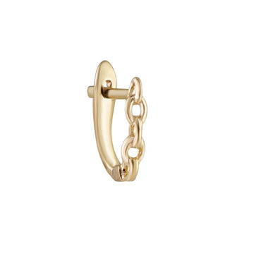 Métier hoop earring single stud chain hoop 14 gold