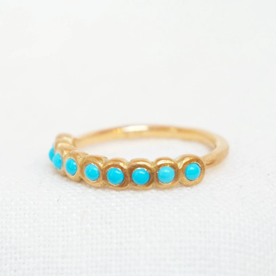 9 Stone Ring - Turquoise-MM Fine Rings-Marisa Mason