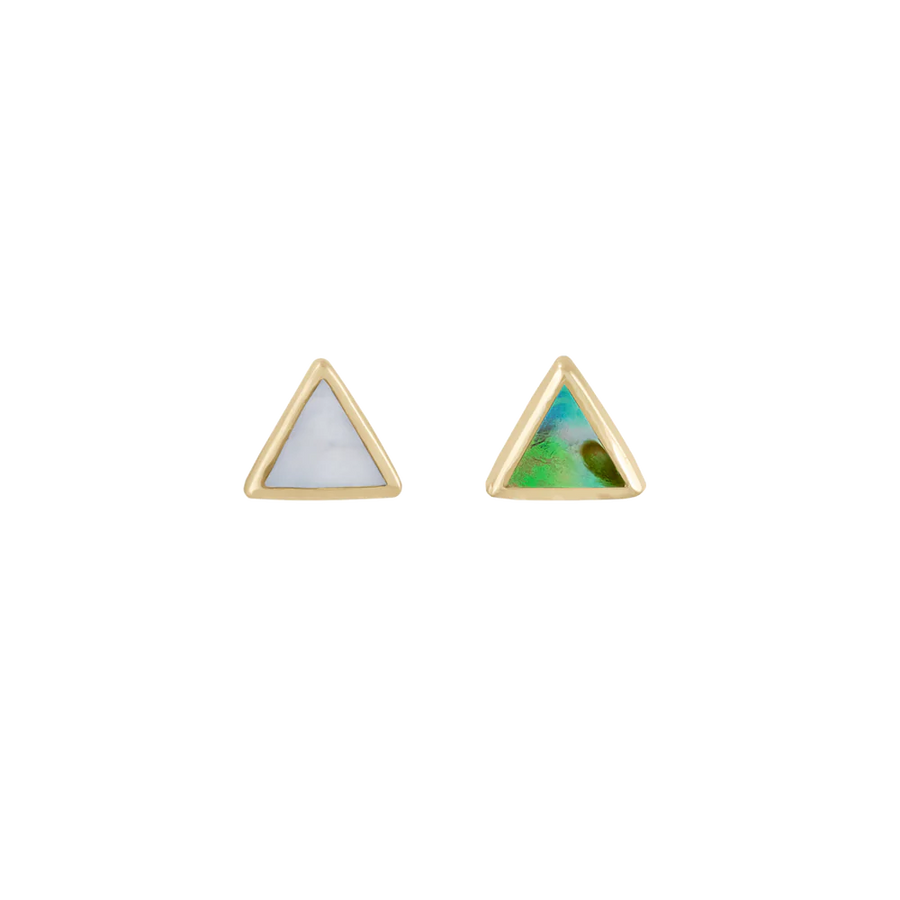 Abalone / Mother of Pearl Triangle Stud-OD Fine Earrings-Marisa Mason