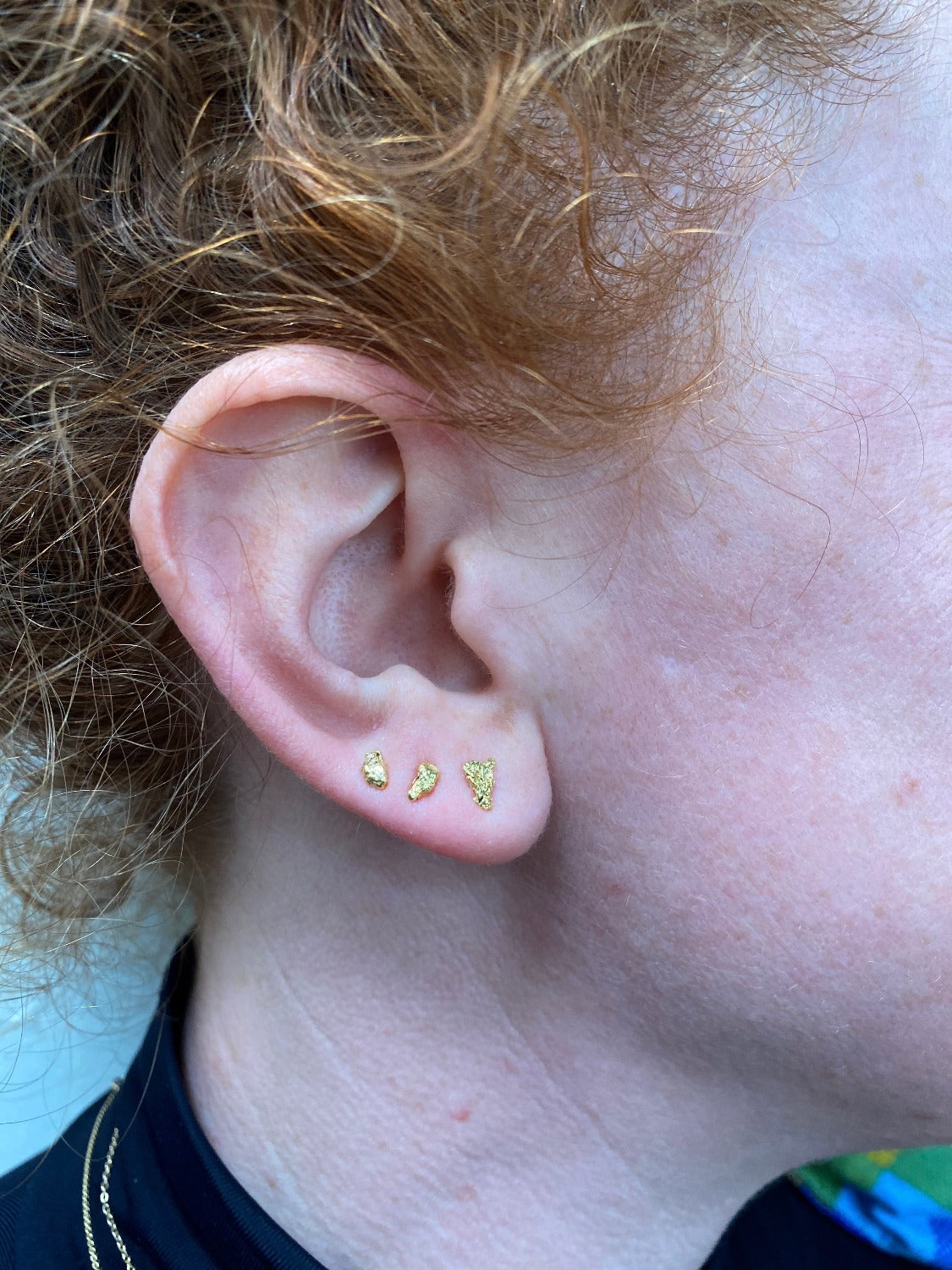 GOLD NUGGET STUD earrings Marisa Mason Jewelry