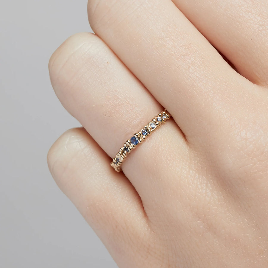 Sapphire Eternity Band with Granuals
