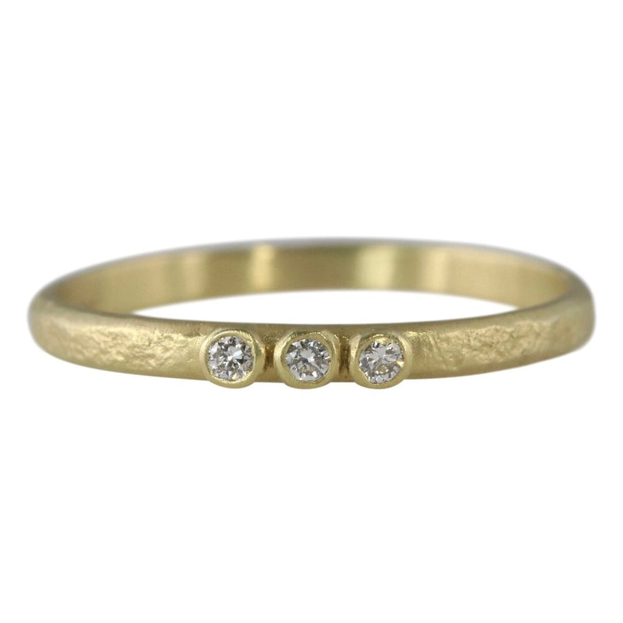 Weathered 3 Diamond Stacking Ring-OD Fine Rings-Marisa Mason