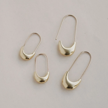 Safety Pin Earrings made out of gold fill wire and brass pendants 