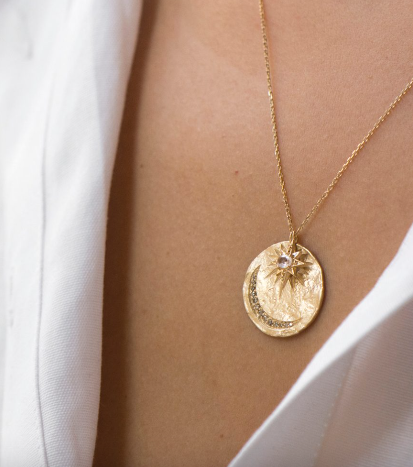 9kt Gold Sun and Moon Lariat Necklace – Collective & Co.