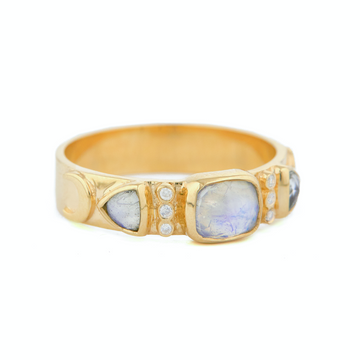 Moonstones and Diamonds Totem Ring-OD Fine Rings-Marisa Mason