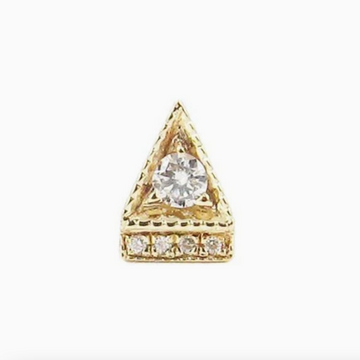 White Diamond Deco Point Triangle Single Stud-OD Fine Earrings-Marisa Mason